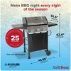 Grill Boss Outdoor Barbeque 3 Burner Propane Gas Grill for Barbecue Cooking with Top Cover Lid, Wheels, and Side Storage Shelves, Black - 3 of 4