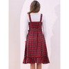 Allegra K Women's Plaid Ruffled Sleeveless Tie Waist A-Line Pinafore Overall Dress - 3 of 4