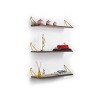 VYNXARIA Rustic Floating Wall Shelf - Wall-Mounted Triple Shelf Bracket for Books and Decorative Items, Walnut/Yellow - 2 of 4