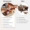 Bestier Modern Extended Coffee Table with Wheels, Glass Tabletop, Coffee Table with 1 Storage Drawer, Accent Table for Living Room Decor, Mahogany - 3 of 4