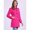 Allegra K Women's Winter Outerwear Peter Pan Collar Mid-thigh A-line Single Breasted Coat - 3 of 4