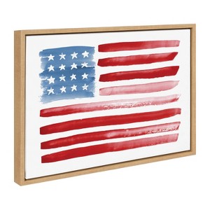 Kate & Laurel All Things Decor 18"x24" Flag Alone Framed Canvas by Sara Berrenson Natural - 1 of 4