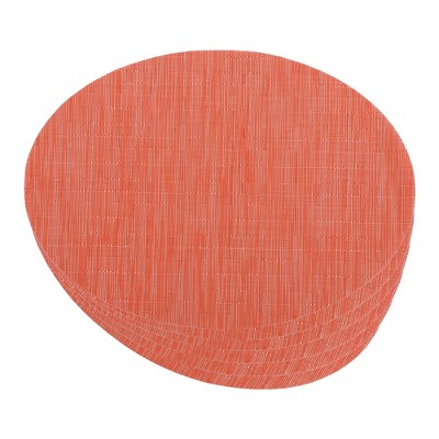 REGALWOVEN PVC Oval Kitchen Dining Table Decor Wipeable Placemats 6 Pcs