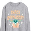 Men's - Star Wars - The Mandalorian Snack Enthusiast Grogu Long Sleeve Graphic T-Shirt - 2 of 4