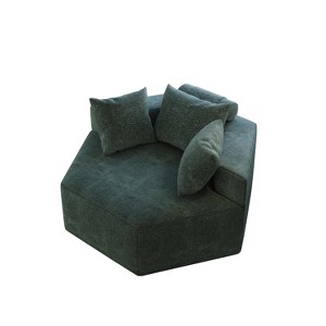 GDFStudio Ben 54'' Chenille Hexagon Single Sofa with Three Pillows - 1 of 4