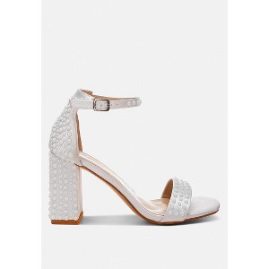 Klebba Pearls Embellished Satin Women Sandals - 1 of 4