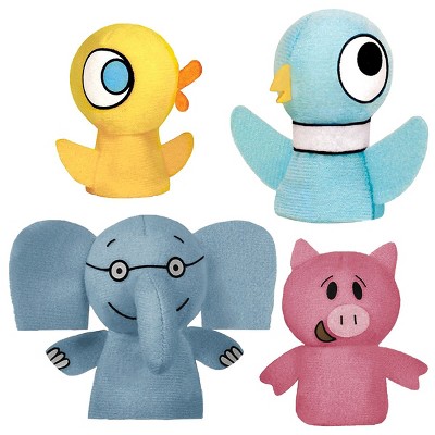 Yottoy Mo Willems Elephant/Piggie & Pigeon/Duckling Finger Puppet Set