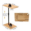 Gulches Bamboo Height Adjustable C-Shaped Side Table,Rectangle + Rectangle Tray with Phone Stand & Wine Holder,Space-Saving for Sofa, Bed, Living Room - 2 of 4