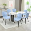 CLIHOME 2 Pieces Armless Dining Chairs, Modern Leather Upholstered Chairs with Comfy Backrest and Sturdy Metal Legs 20" Height - 4 of 4
