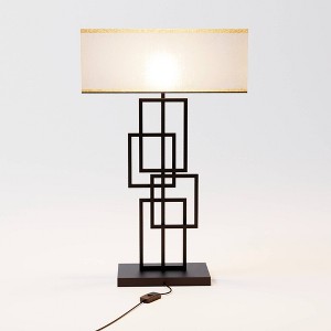 Infibrite 27" Geometric Chic Table Lamp: Modern Torchiere, ETL Listed, Linen Shade - 1 of 4
