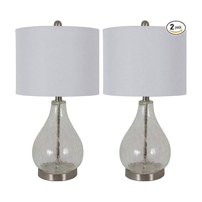 Decor Therapy (Set of 2) Crackled Teardrop Table Lamps, 1 of 5