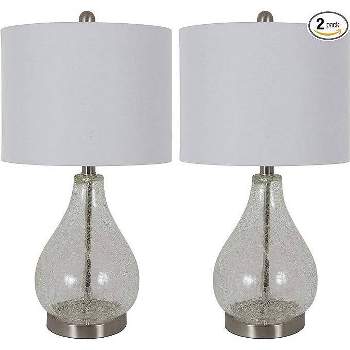 Decor Therapy (Set of 2) Crackled Teardrop Table Lamps