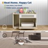 Modern Hidden Cat Litter Cabinet Furniture - Flip-Down Opening Enclosure w/Ventilation, Dog-Proof Design & End Table Function - 4 of 4