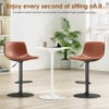 VYNXARIA Set of 2 Adjustable Mid-Century Modern Swivel Bar Stools, Industrial Counter Height Chairs with Back Support (PU Leather),Brown - 3 of 4