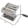 Pasta Maker Machine- Heavy Duty Chrome Coated Steel with Fettucine & Spaghetti Attachments, Rollers w Adjustable Thickness, Hand Crank, Recipe Guide - 2 of 4