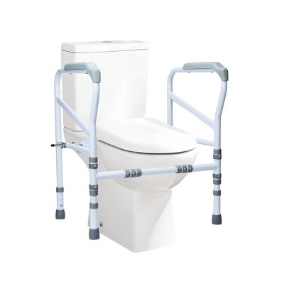 Upgraded Toilet Safety Rail, Toilet Safety Frame with Adjustable Height and Width, Toilet Safety Grab Bars with Suction Cups