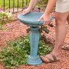 Sunnydaze Outdoor Glass Fiber Reinforced Concrete Patio Grecian Column Style Bird Bath - 20.25" - 3 of 4