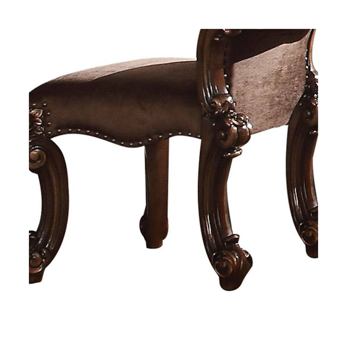 Acme Furniture Vendome Accent Chair Fabric/Cherry Finish - thumbnail 3