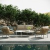POVISON 39" Light Gray Metal Outdoor Round Coffee Table, Weather Resistant Coffee Table for Deck Porch Balcony Backyard Garden - 3 of 4