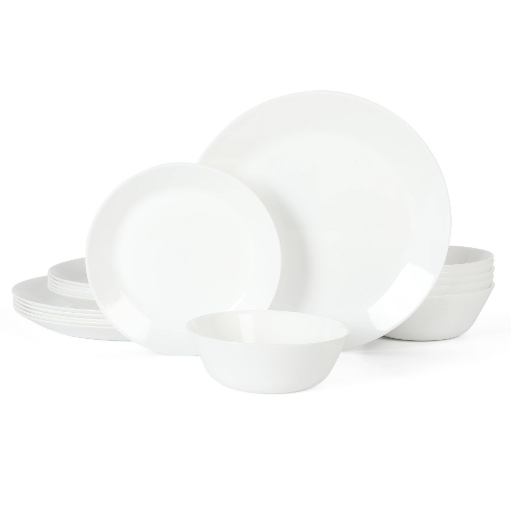 Photos - Glass Martha Stewart Opalton 18pc Chip and Break Resistant Opal  Dinnerware 