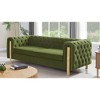 83.75" Arm 3-Seat Sofa with Button-Tufted Diamond Stitch and Gold Iron Legs for Living Room or Bedroom - 3 of 4