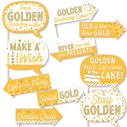 Big Dot of Happiness Funny Adult 40th Birthday Gold - Birthday Party Photo  Booth Props 10 Pc, 10 Count - King Soopers