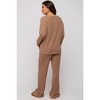 PinkBlush Mocha Ribbed Soft Knit Long Sleeve Maternity Pajama Set - 3 of 4