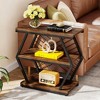 Gulches 25.5" Rectangular End Table, Industrial 3-Tier Storage Side Table - Wood and Geometric Metal Frame for Living Room Bedroom - 2 of 4