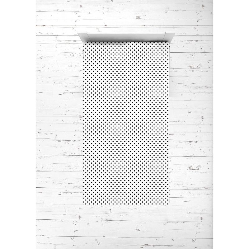 Bacati - Dots Pin Stripes Black White 3 pc Toddler Bed Sheet Set, 5 of 8