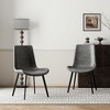 Luck Live Dining Chairs Set of 4 Leather Upholstery Metal Frame - 2 of 4