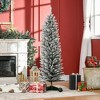 NicBex 5ft Snow Flocked Artificial Pencil Christmas Tree with 294 Branches Tips and Plastic Stand for Decoration, White - 4 of 4