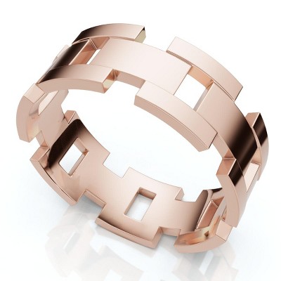 Pompeii3 Men's Calvin 8mm Interlocked Wedding Band 10k Gold Band