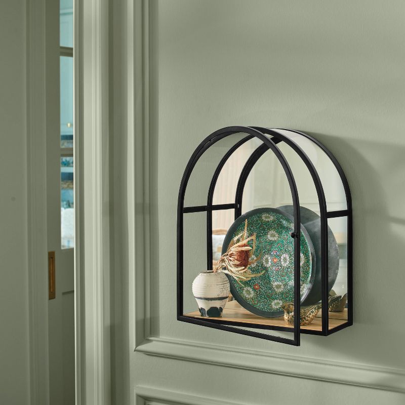 12&#34;x14&#34; Arched Mirrored Display Box Black - Threshold&#8482;, 3 of 7