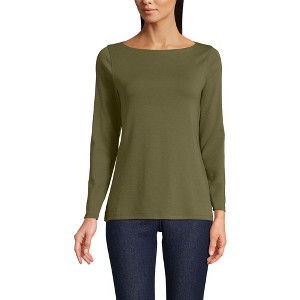 Lands' End Women's Long Sleeve Polished Essentials Boatneck Top - 1 of 3