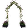 94"Tall Metal Garden Arbor with 2 Planter Boxes Weather-Resistant Arch Trellis for Climbing Plants,Decorative Wedding Archway for Lawn,Backyard,Patio - 3 of 4