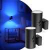 DORESshop 2-Pack 1W Plug-in Night Light with Cylindrical Wall-Mimic Design, Black, Slide Dimmer, Blue Light with White Diffuser - 2 of 4