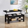 VECELO Coffee Table Lift Top Coffee Tables with Hidden Compartment and Storage Shelf Dining Table for Living Room - 2 of 4