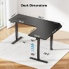 HUANUO 63" Dual Motor L-Shaped Standing Desk, Electric Height Adjustable, Built-in Power Outlets, Sit-Stand Desk, Black - 3 of 4