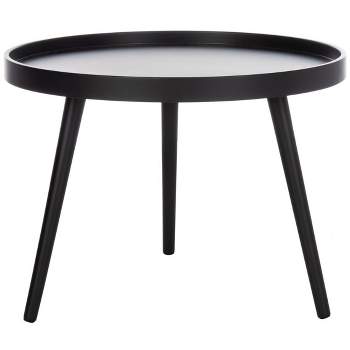 Fritz Round Tray Side Table - Black - Safavieh.