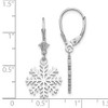 Black Bow Jewelry 14k White Gold 3-D Snowflake Leverback Earrings - 4 of 4