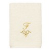 Linum Home Textiles 100% Turkish Cotton MONICA Gold Thread 2PC Embellished Washcloth Set - 2 of 3