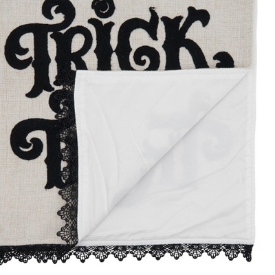 Natural Polyester Halloween Trick or Treat Table Runner