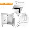 VINGLI Mirrored Cabinet, Mirrored Nightstand, Mirrored Dresser Accent Chest, Large Mirror Nightstand with 1 Drawer and Two Doors, Mirror - 3 of 4