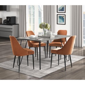 NicBex Dining Table Set for 4 Modern Sleek Dining Set Table with 4 Velvet Side Chairs for Kitchen - 1 of 4