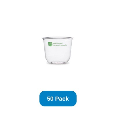 Vegware 12 oz Bella Pot Clear PLA Compostable - Pack of 50