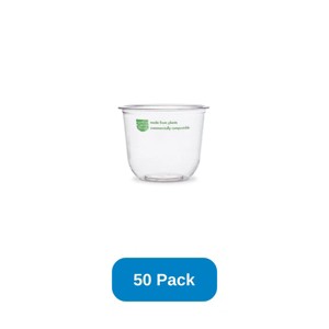 Vegware 12 oz Bella Pot Clear PLA Compostable - Pack of 50 - 1 of 3