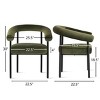 Set of 4 Modern Velvet Upholstered Dining Chairs with Curved Back, Comfortable Kitchen or Dining Room Chairs with Arms-Maison Boucle - 4 of 4