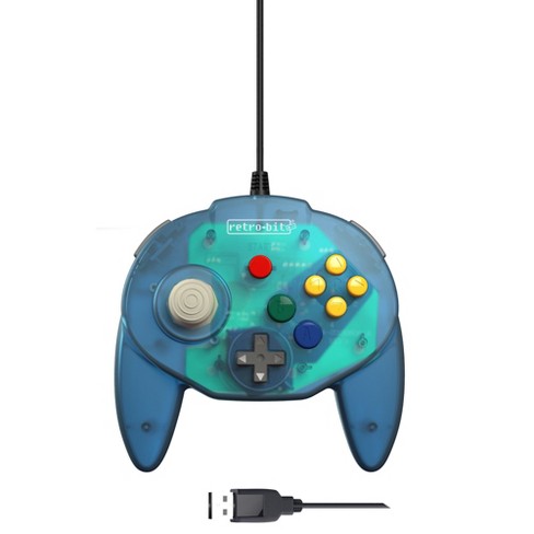 Retro Bit Tribute64 Controller Usb Port Compatible With Pc Mac Steam And Nintendo Switch Blue Target