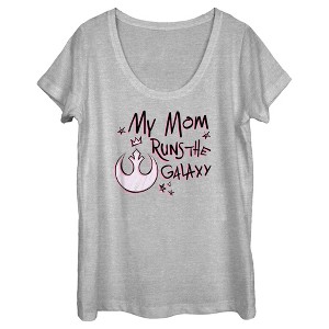 Women's Star Wars: A New Hope Mother's Day Mom Runs Galaxy T-Shirt - 1 of 4
