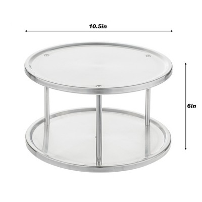 Jiallo Stainless Steel Two-Tier Turntable Lazy Susan, Pantry Cabinet Organizer, Kitchen tabletop Spice Rack — фото 2